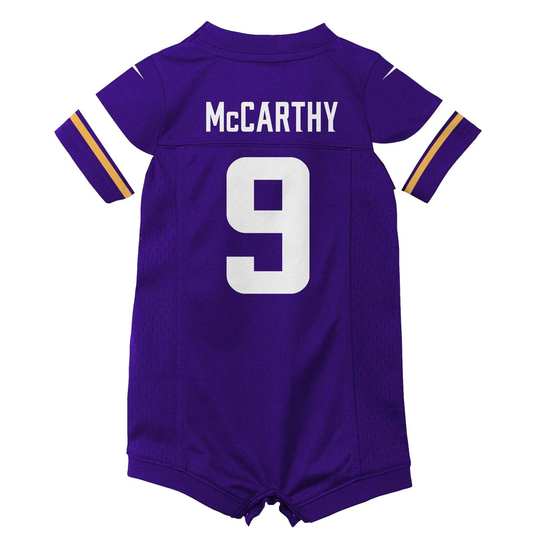 J.J. McCarthy Minnesota Vikings Nike Newborn & Infant Romper Game Jersey - Purple