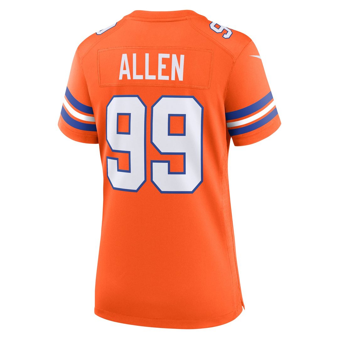 Zach Allen Denver Broncos Women's Mile High Collection 1977 Throwback Player Game Jersey - Orange