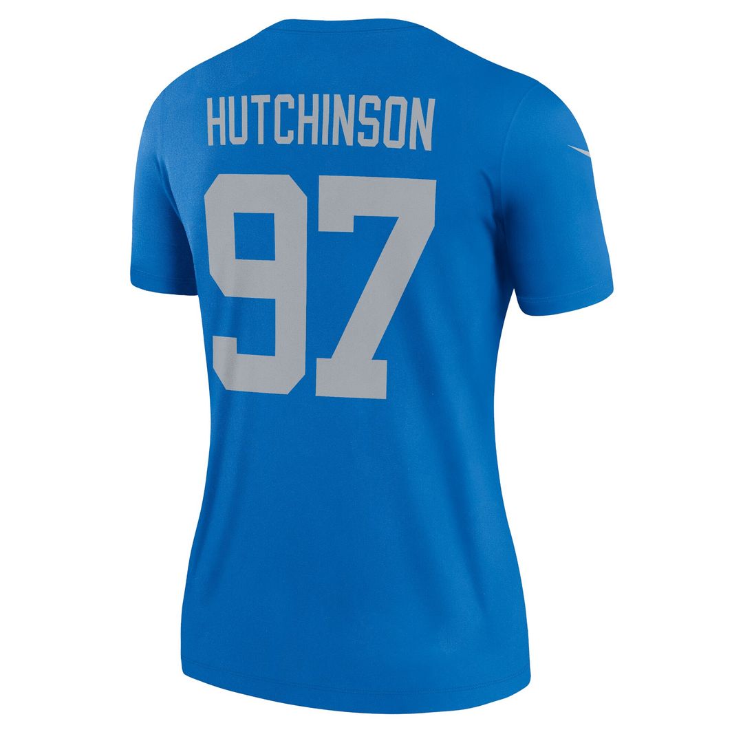 Aidan Hutchinson Detroit Lions Nike Women's Alternate Legend Player Performance Top - Blue