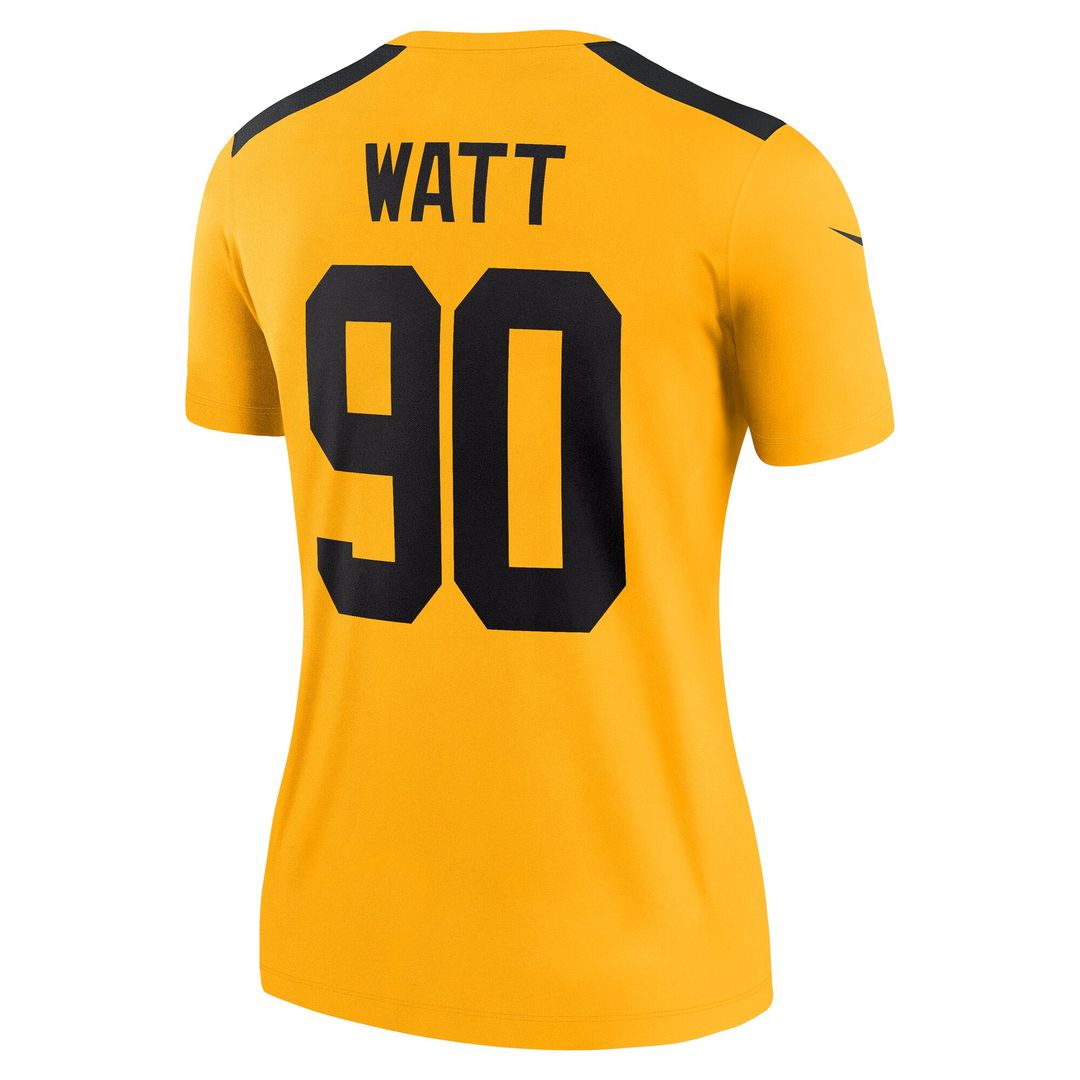 T.J. Watt Pittsburgh Steelers Nike Women's Alternate 1933 Throwback Legend Player Performance Top - Gold