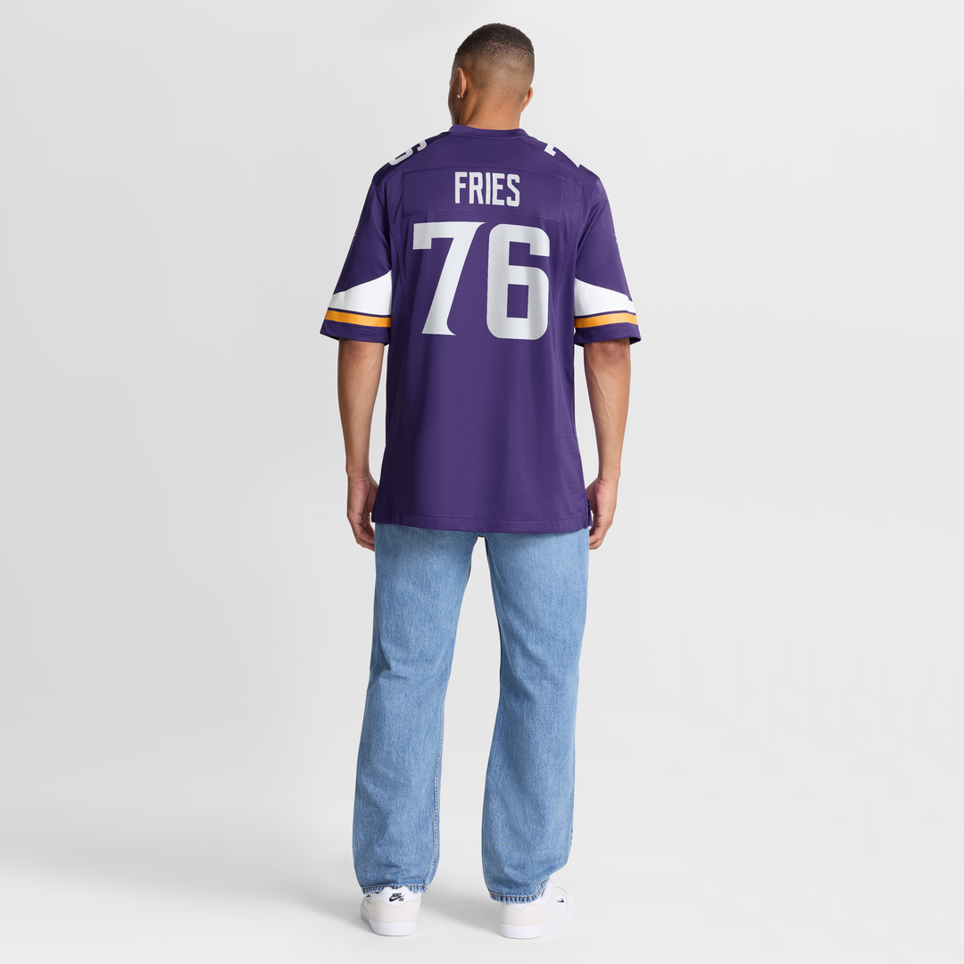 Will Fries Minnesota Vikings Nike Team Game Jersey - Purple