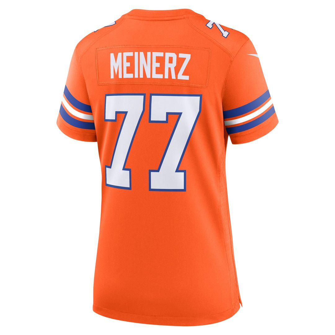 Quinn Meinerz Denver Broncos Women's Mile High Collection 1977 Throwback Player Game Jersey - Orange