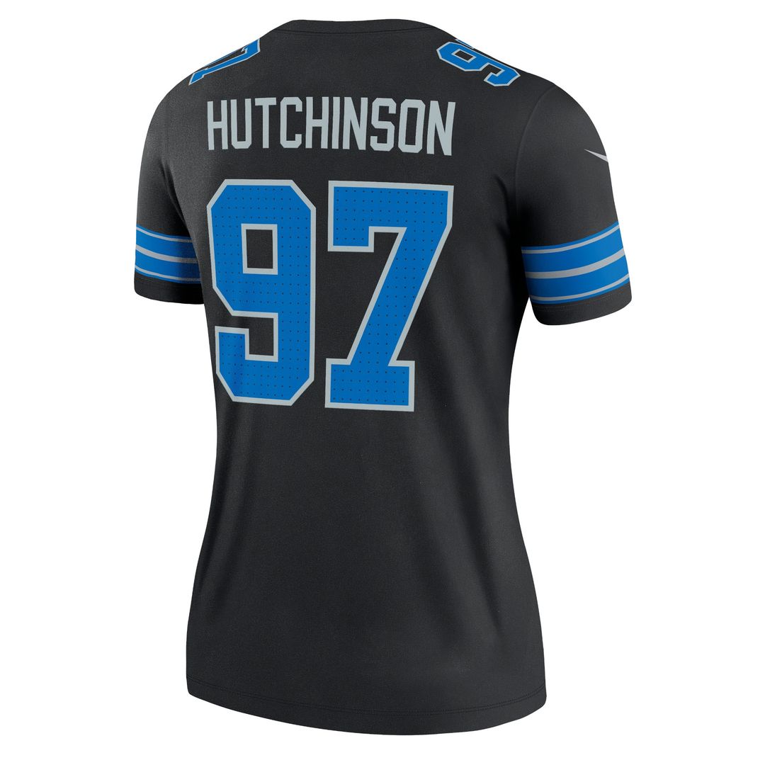 Aidan Hutchinson Detroit Lions Nike Women's Alternate Legend Player Performance Top - Black