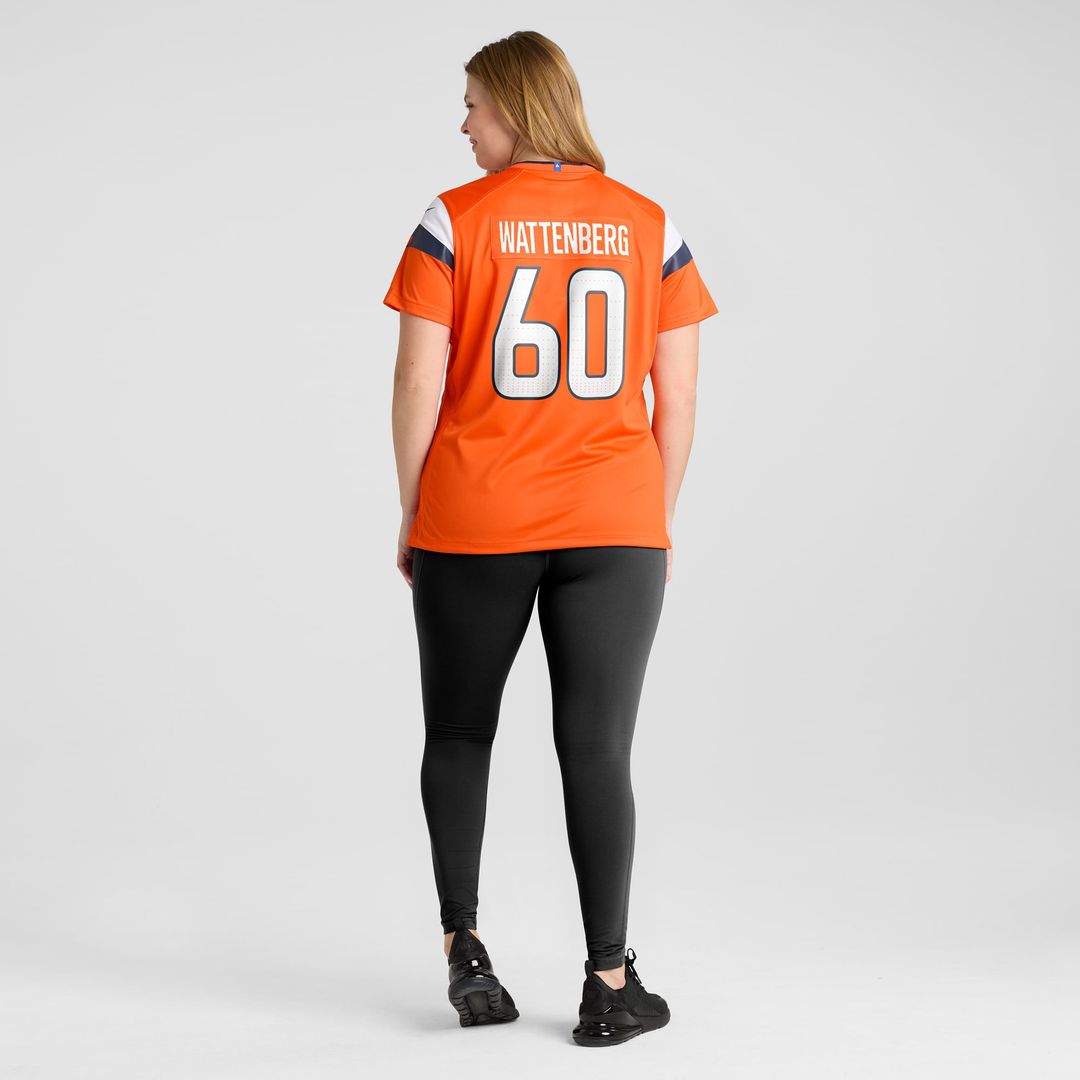 Luke Wattenberg Denver Broncos Women's Team Game Jersey - Orange