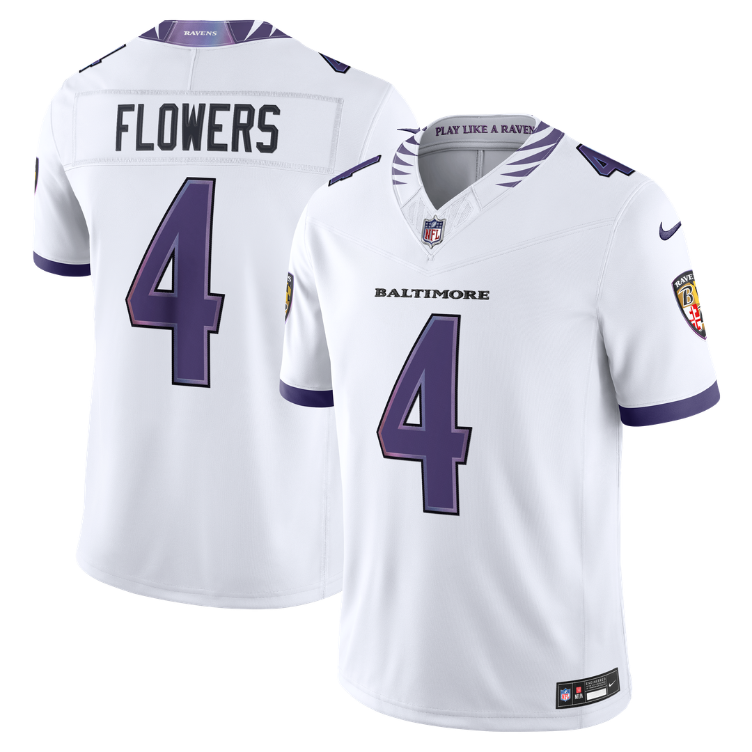 Zay Flowers Baltimore Ravens Nike Vapor F.U.S.E. Stitched Limited Jersey - Purple