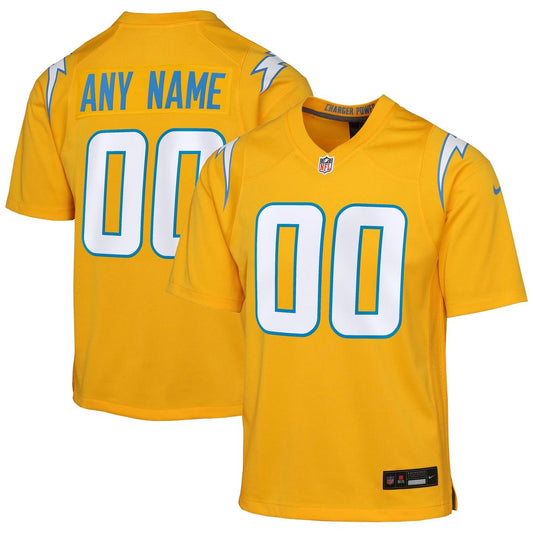 Los Angeles Chargers Nike Youth Alternate Charger Power Game Custom Jersey - Gold