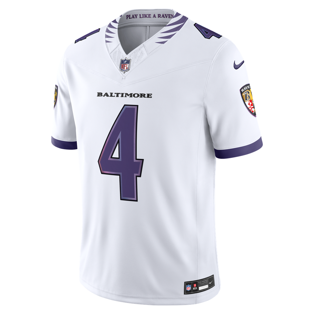 Zay Flowers Baltimore Ravens Nike Vapor F.U.S.E. Stitched Limited Jersey - Purple