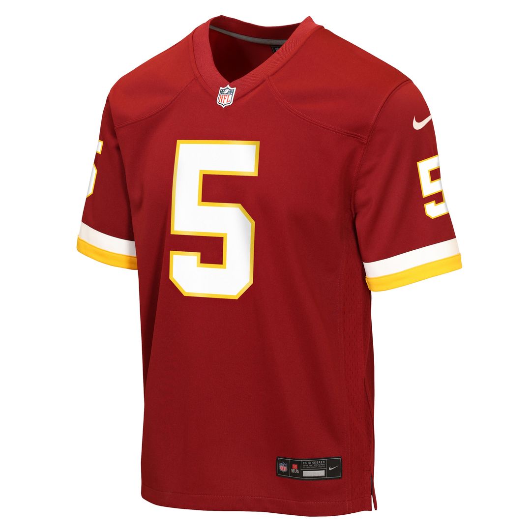 Jayden Daniels Washington Commanders Nike Youth Hail Raiser Alternate Game Jersey - Black