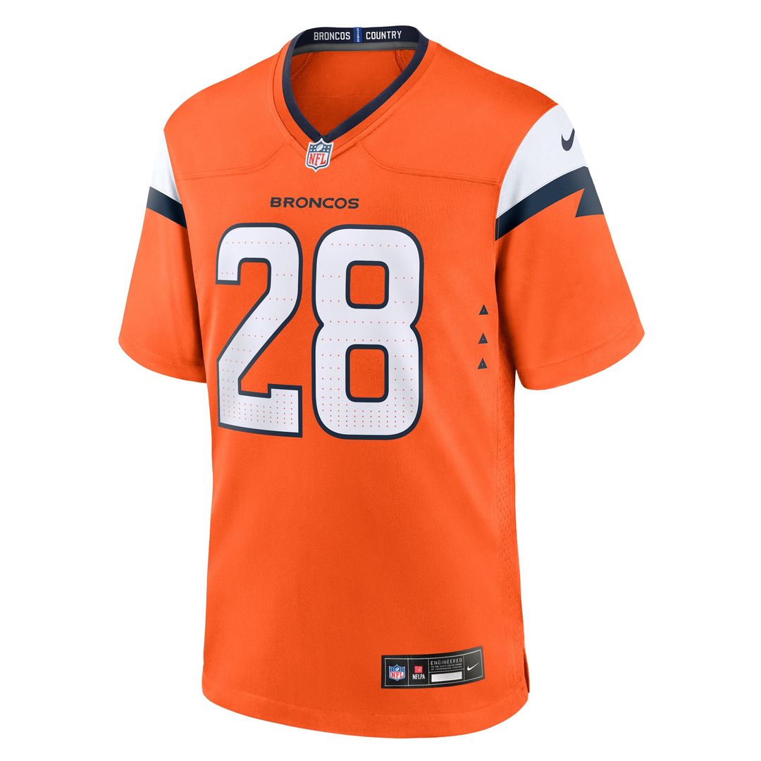 Tyler Badie Denver Broncos Nike Team Game Jersey -  Orange