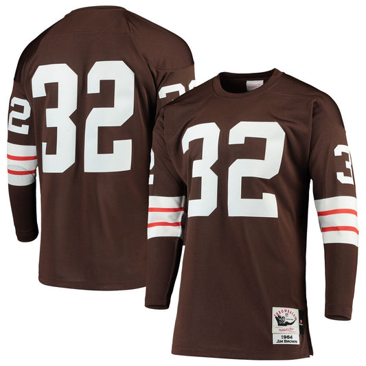 Jim Brown Cleveland Browns 1964 Mitchell & Ness Authentic Throwback Retired Player Jersey - Brown