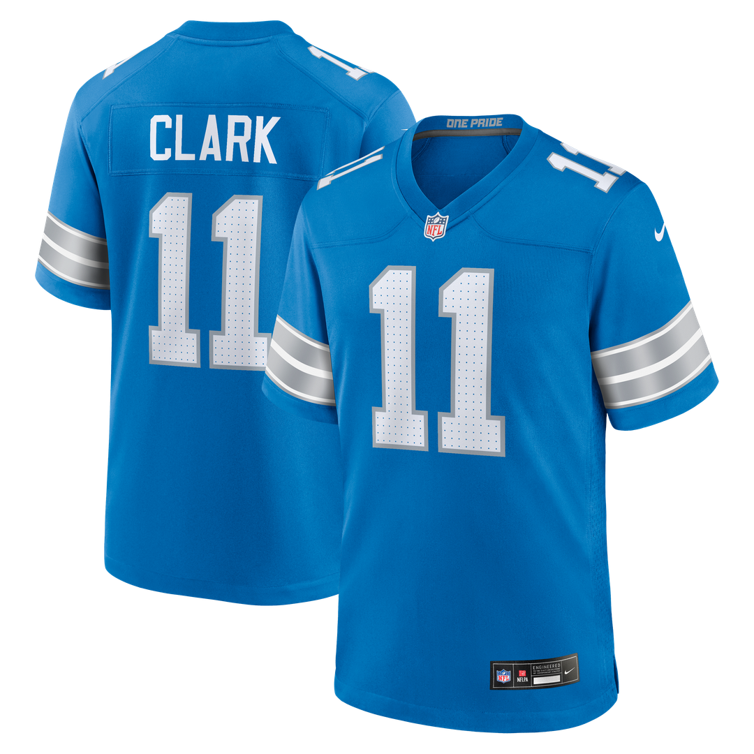 Damone Clark Detroit Lions Nike Team Game Jersey -  Blue