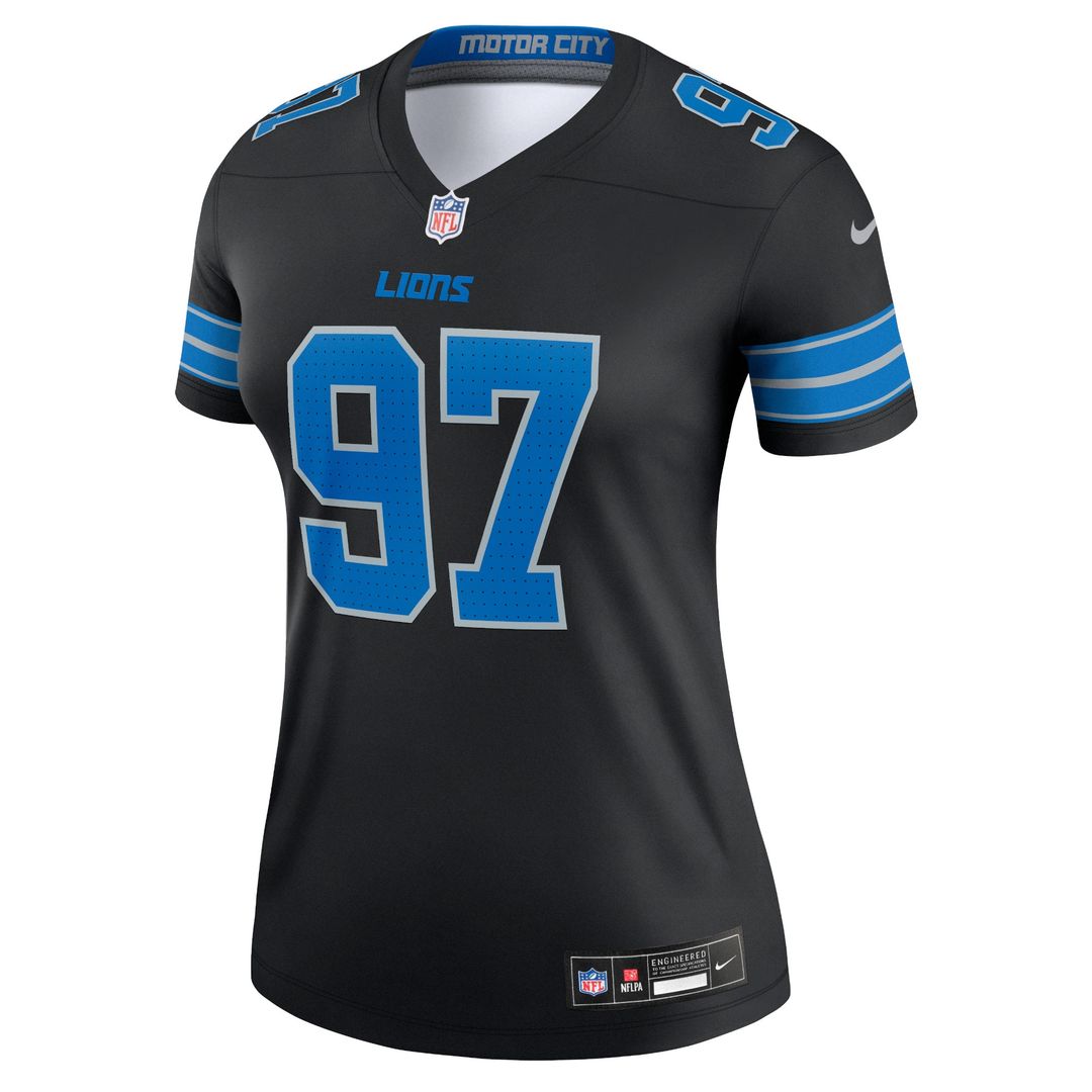 Aidan Hutchinson Detroit Lions Nike Women's Alternate Legend Player Performance Top -  Black