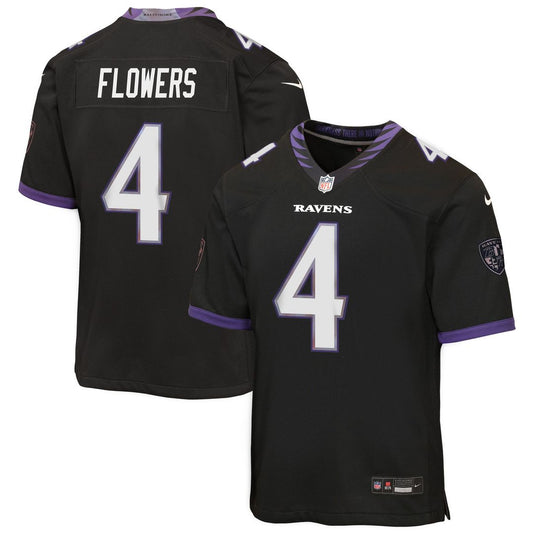 Zay Flowers Baltimore Ravens Youth Alternate Game Jersey - Black