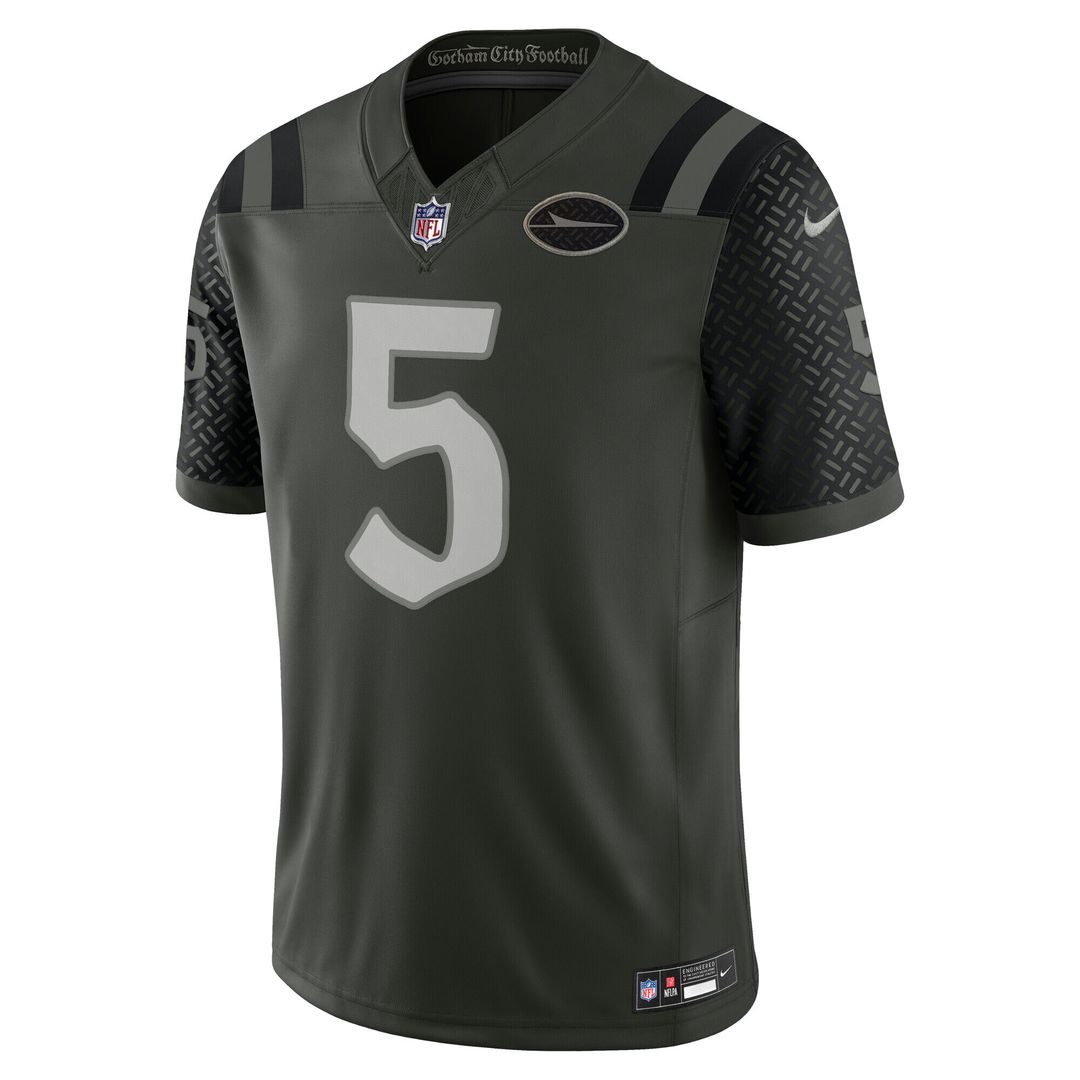 Garrett Wilson New York Jets Nike 2025 Rivalries Collection Stitched Limited Jersey - Gotham Green
