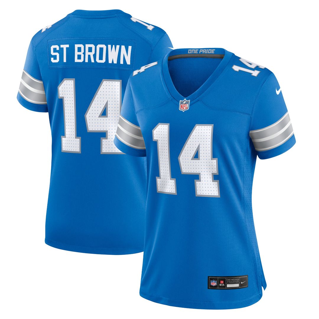 Amon-Ra St. Brown Detroit Lions Nike Women's White Game Jersey - White