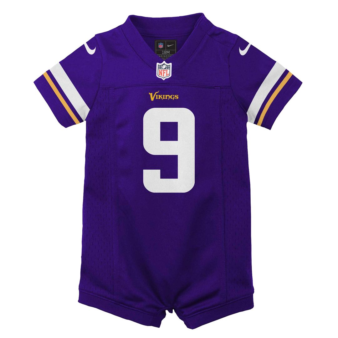 J.J. McCarthy Minnesota Vikings Nike Newborn & Infant Romper Game Jersey - Purple