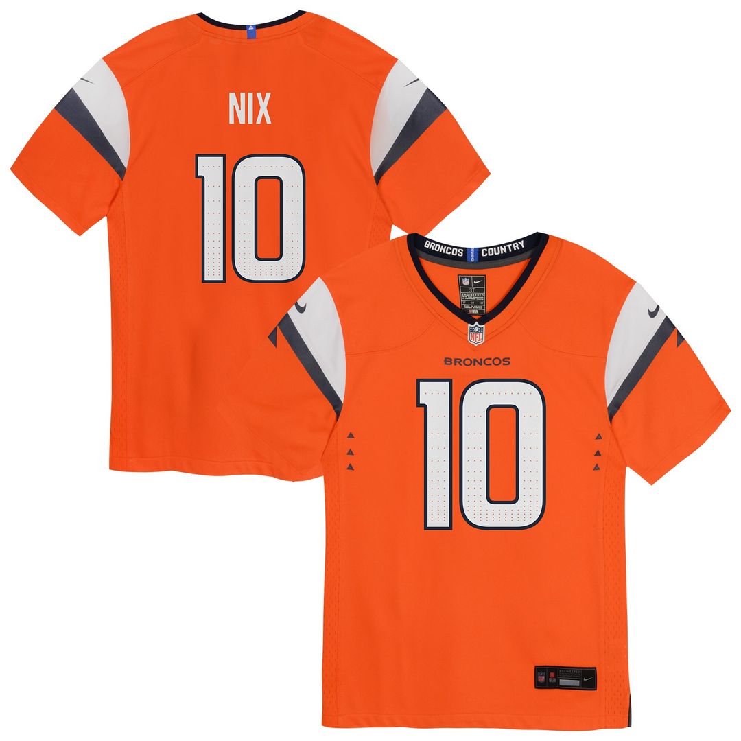 Bo Nix Denver Broncos Nike Preschool Team Player Game Jersey - Orange
