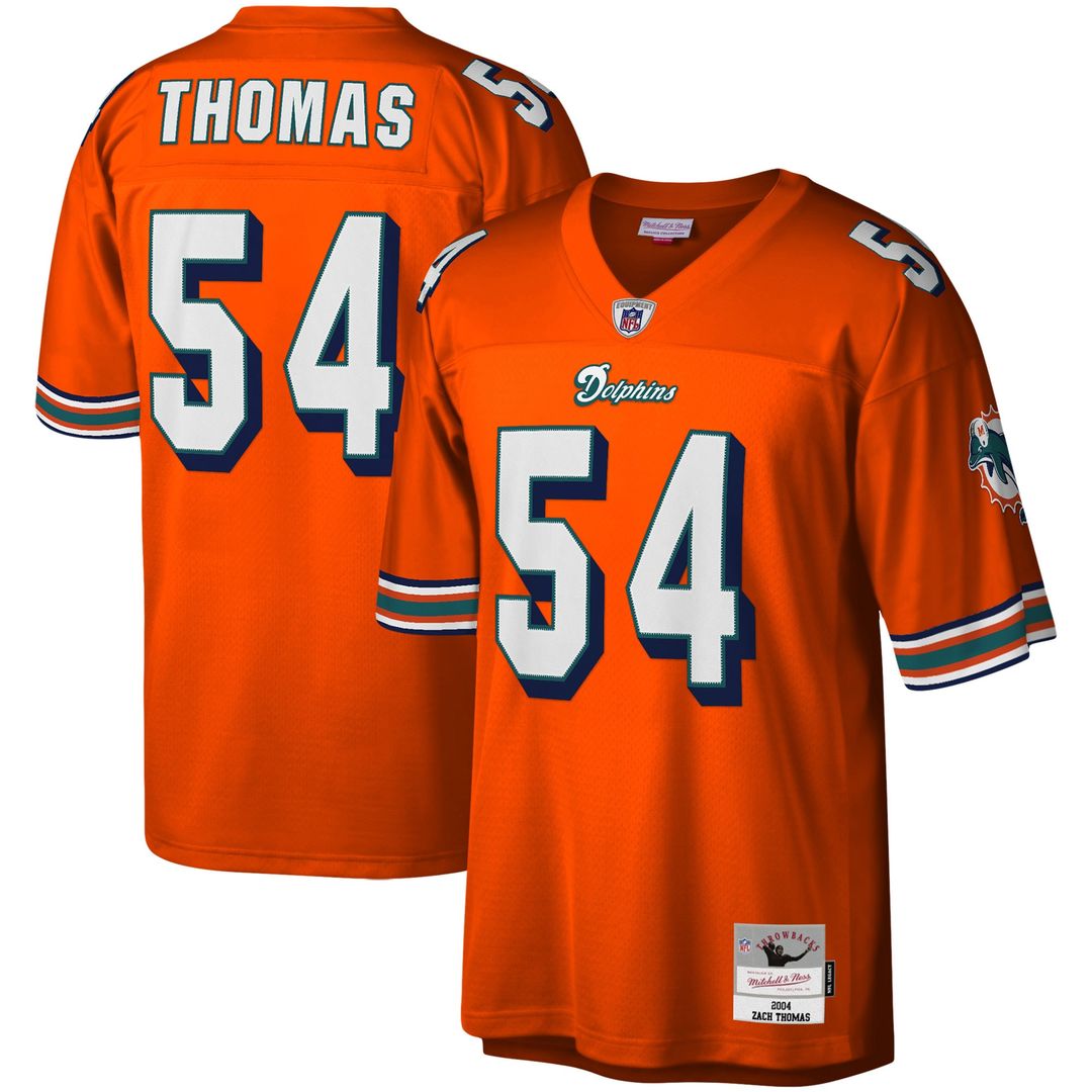 Zach Thomas Miami Dolphins Mitchell & Ness Legacy Replica Jersey - Aqua