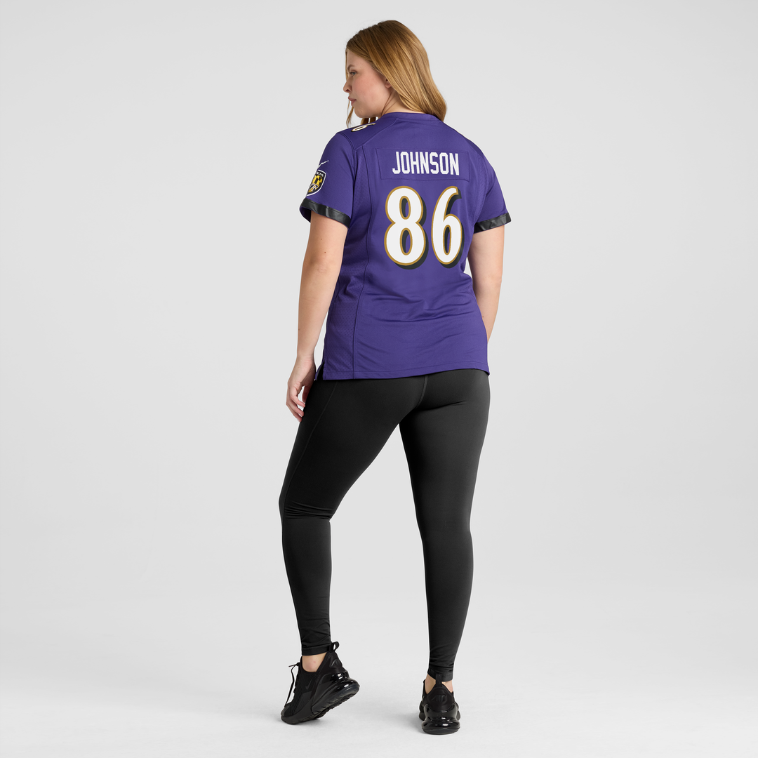 Cornelius Johnson Baltimore Ravens Nike Women's Team Game Jersey -  Purple