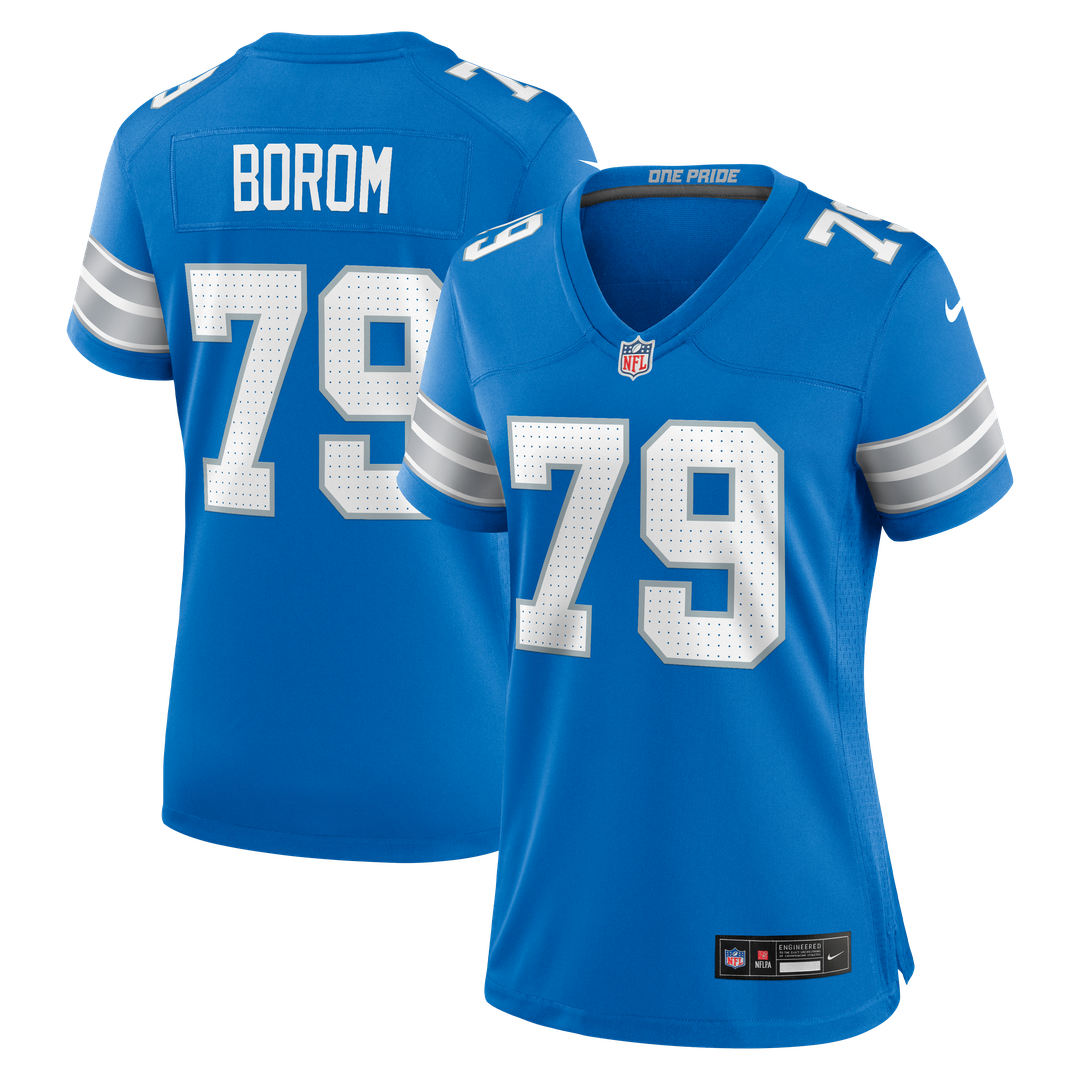 Larry Borom Detroit Lions Nike Women's Team Game Jersey -  Blue