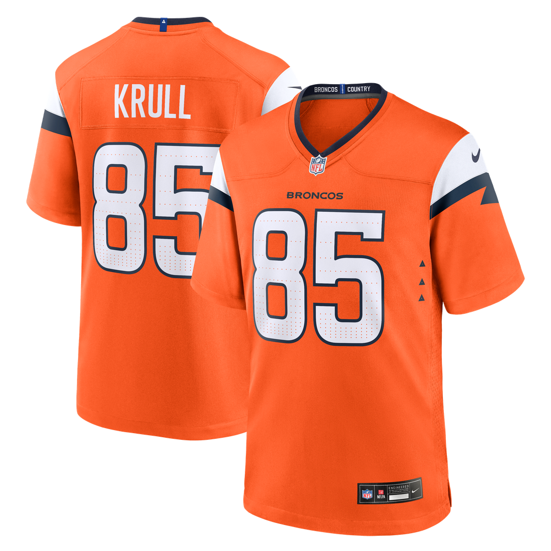 Lucas Krull Denver Broncos Nike Team Game Jersey -  Orange
