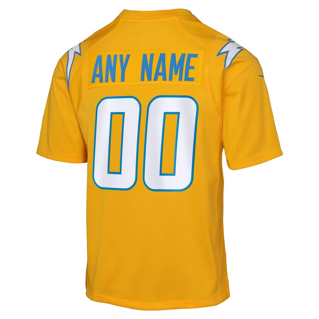 Los Angeles Chargers Nike Youth Alternate Charger Power Game Custom Jersey - Gold
