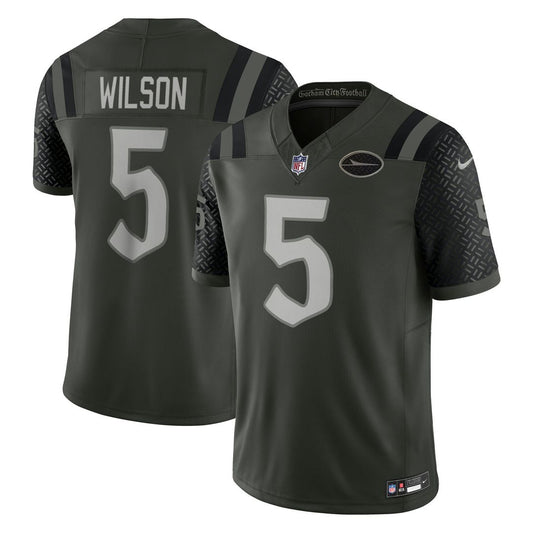 Garrett Wilson New York Jets Nike 2025 Rivalries Collection Stitched Limited Jersey - Gotham Green