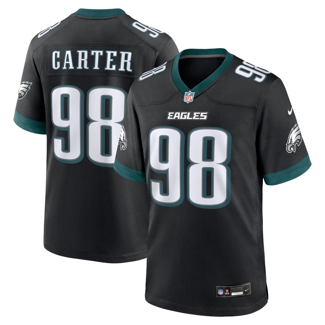 Jalen Carter Philadelphia Eagles Nike Team Game Jersey -  Midnight Green