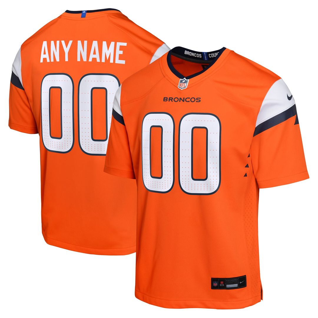 Denver Broncos Nike Youth Team Custom Game Jersey - Orange