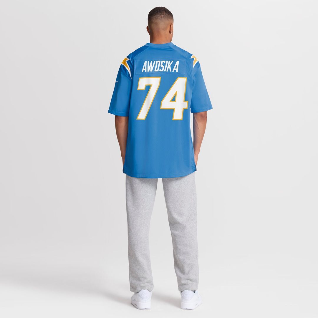 Kayode Awosika Los Angeles Chargers Nike Team Game Jersey -  Powder Blue