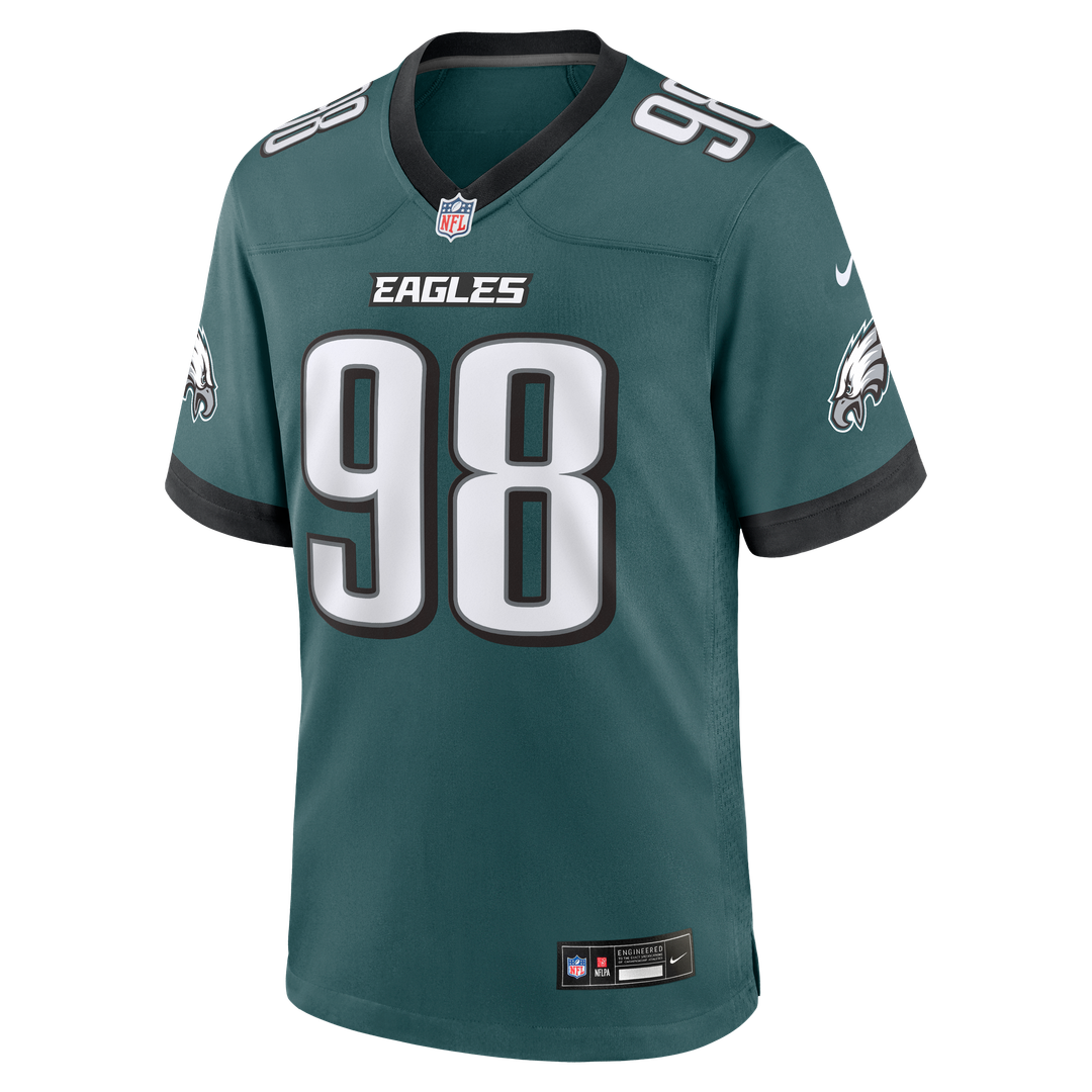 Jalen Carter Philadelphia Eagles Nike Team Game Jersey -  Midnight Green