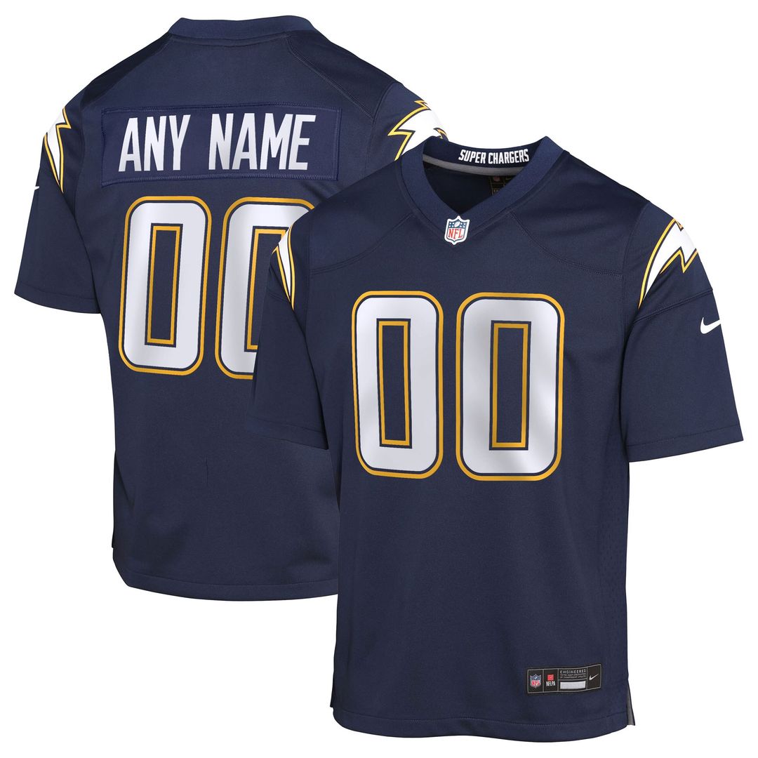 Los Angeles Chargers Nike Youth Alternate Super Chargers Game Custom Jersey - Navy