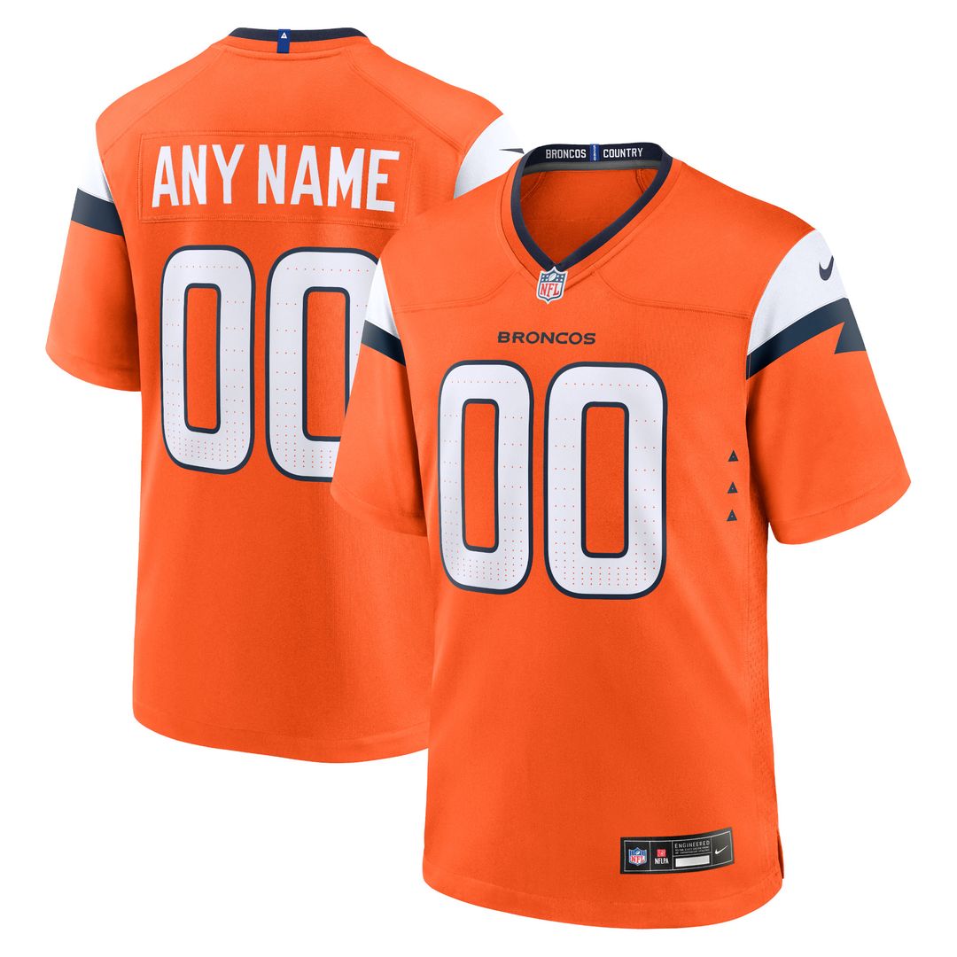 Denver Broncos Nike Team Custom Game Jersey - Orange
