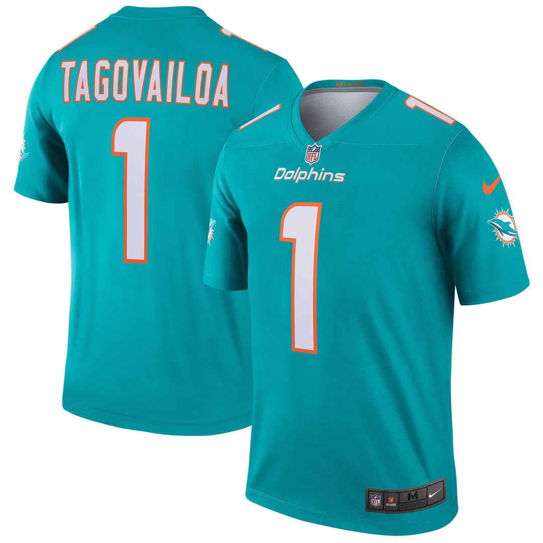 Tua Tagovailoa Miami Dolphins Nike Legend Player Performance Top - Aqua