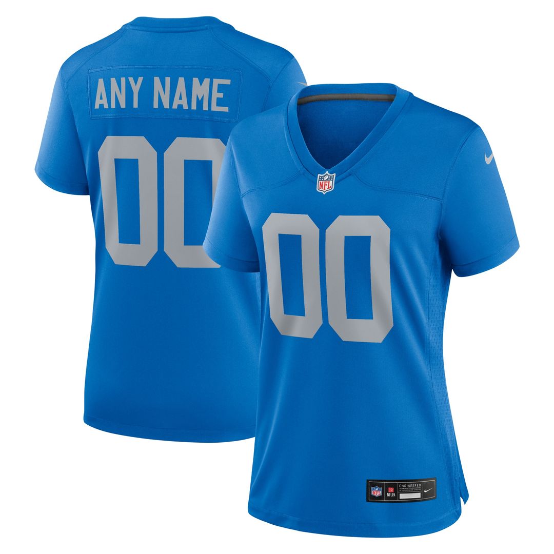 Detroit Lions Nike Women's Alternate Custom Game Jersey - Blue