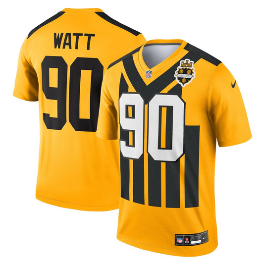 T.J. Watt Pittsburgh Steelers Nike Alternate 1933 Throwback Legend Player Performance Top - Gold