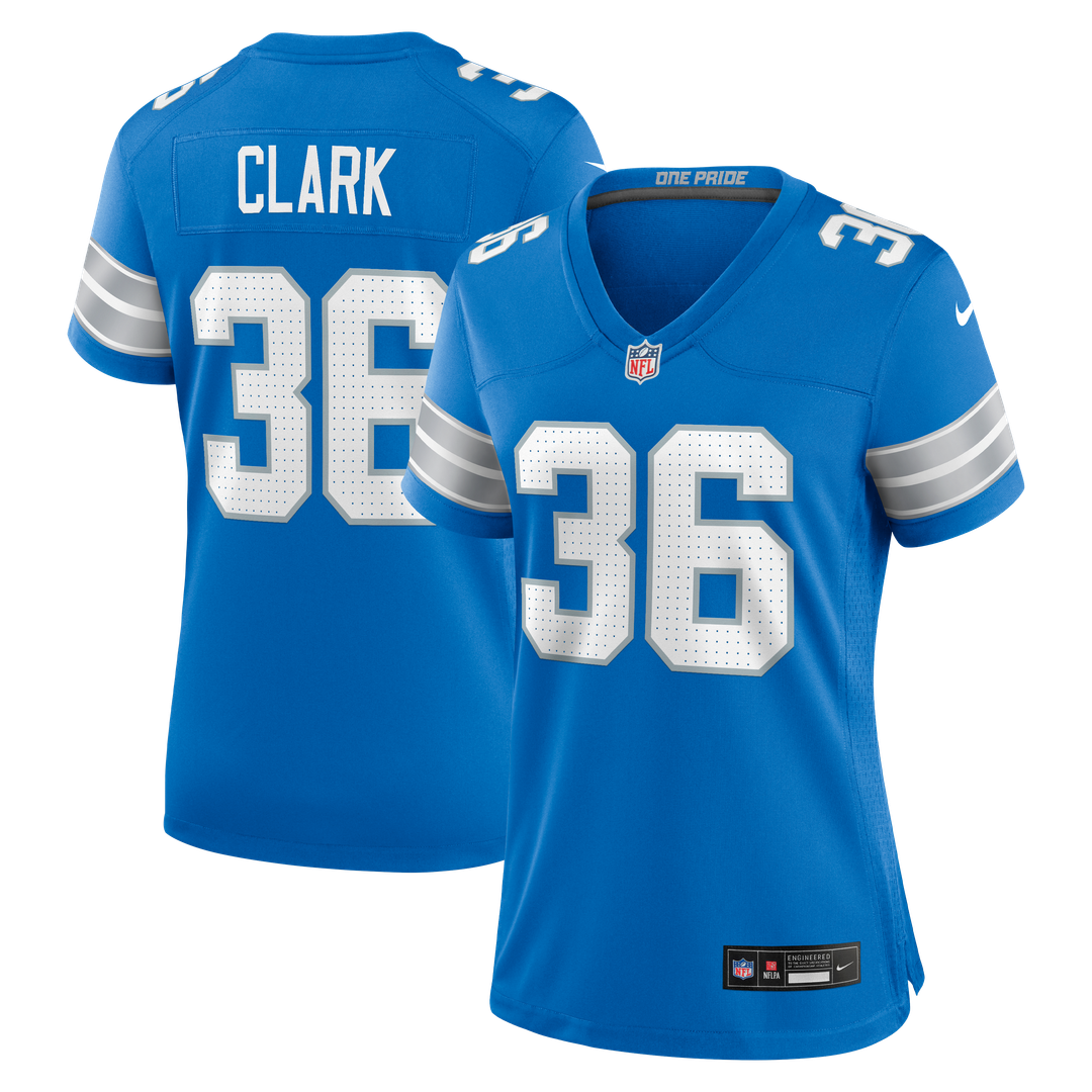 Chuck Clark Detroit Lions Nike Women's Team Game Jersey -  Blue
