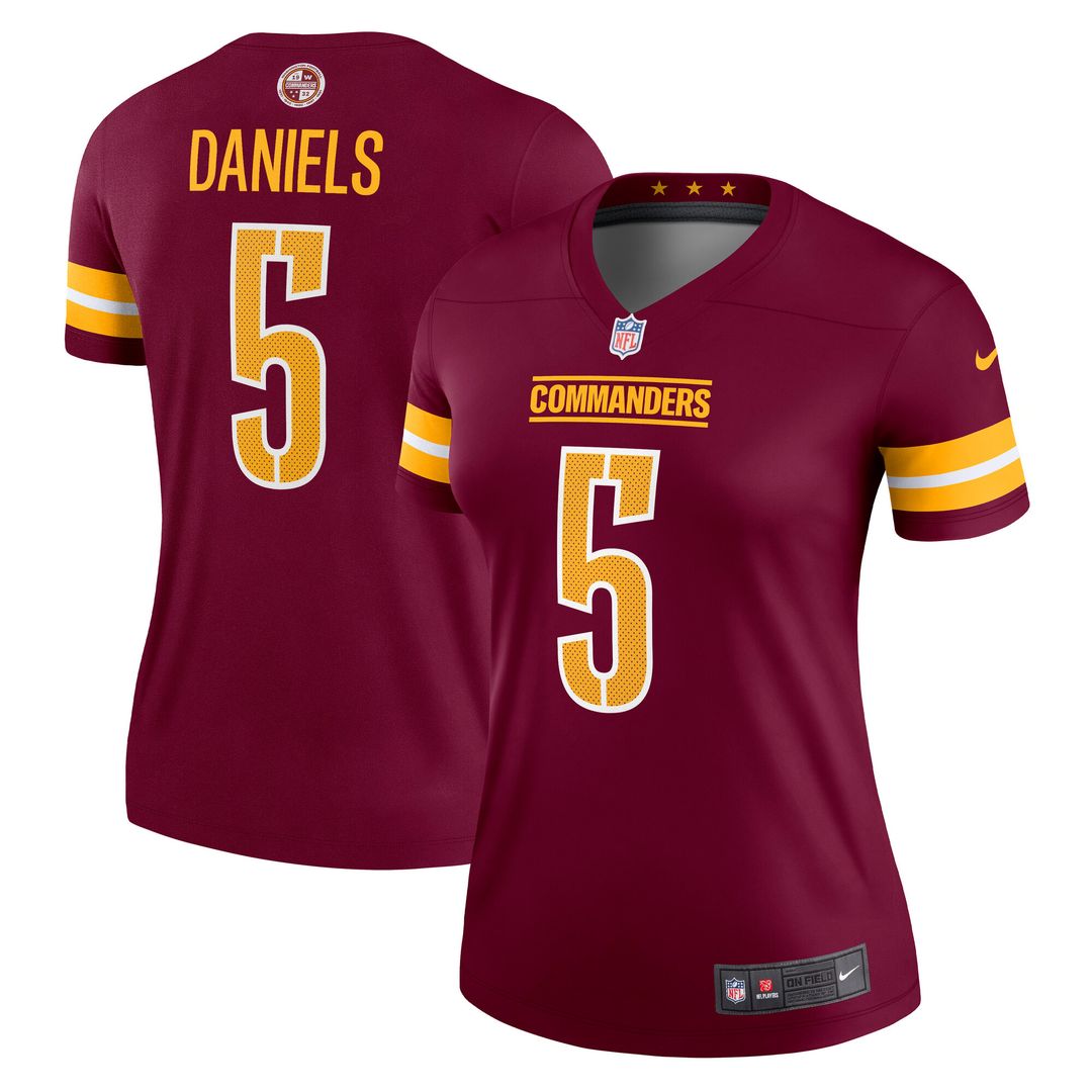 Jayden Daniels Washington Commanders Nike Women's Legend Player Performance Top -  Black