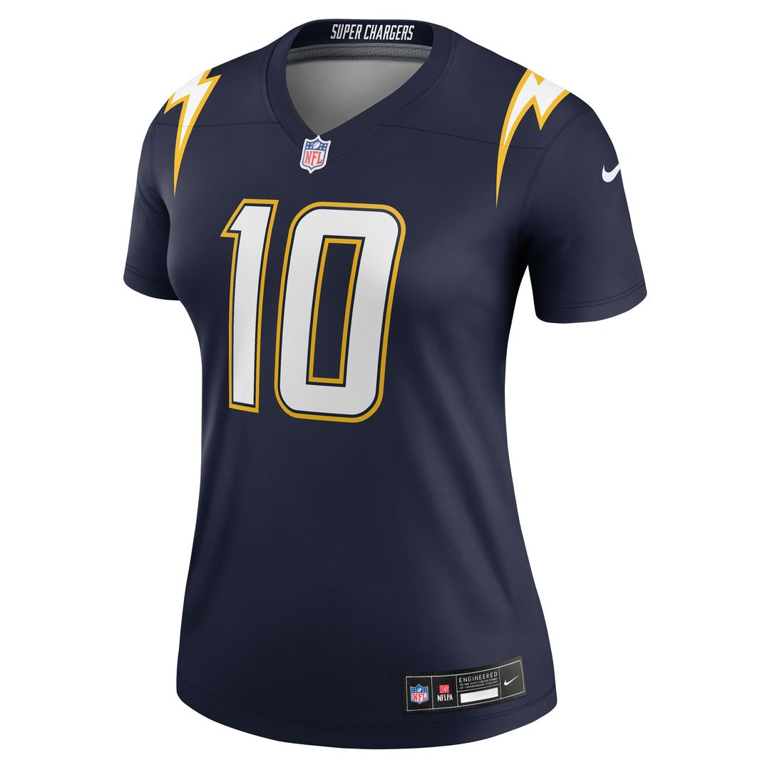 Justin Herbert Los Angeles Chargers Nike Women's Alternate Charger Power Legend Player Performance Top - Gold