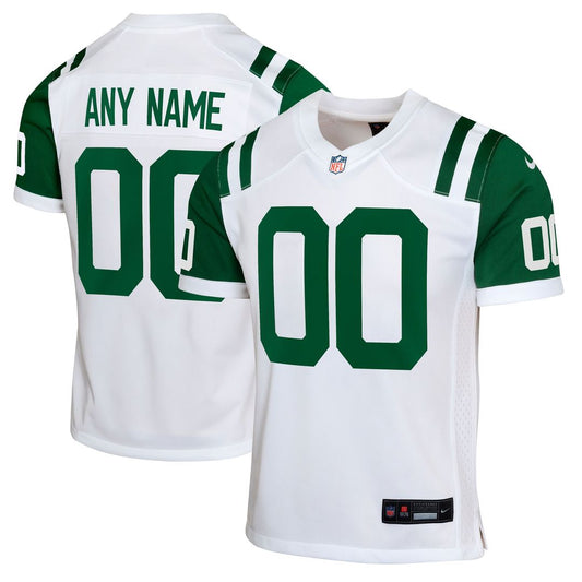 New York Jets Nike Youth Classic Alternate Custom Replica Jersey - White
